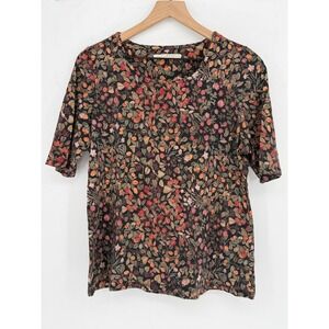 Peruvian Connection Top Size XL Multicolor Berry Vine Floral Pima Cotton Blend